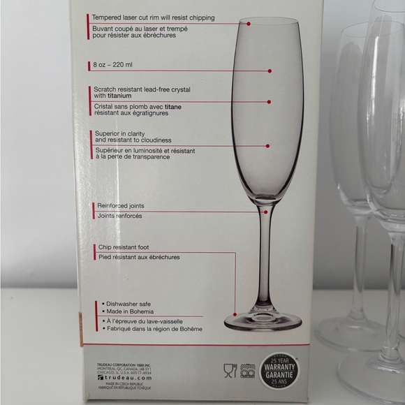 Trudeau Bohemia Champagne Flutes - Picture 4 of 5